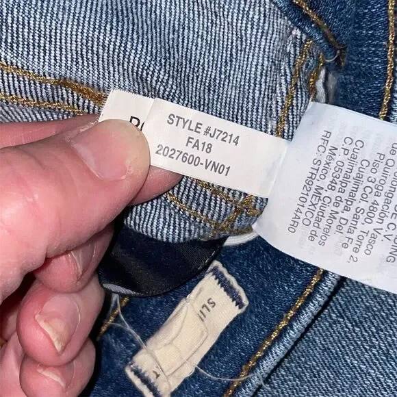 Madewell Women's Slim Straight High Waist Jeans Size 31 Blue Distressed - Picture 7 of 8